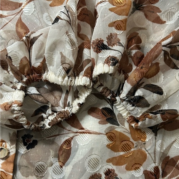 Susan Graver Petite Sheer Floral Woven Clip Dot Button Front Tunic XLP - Picture 11 of 15